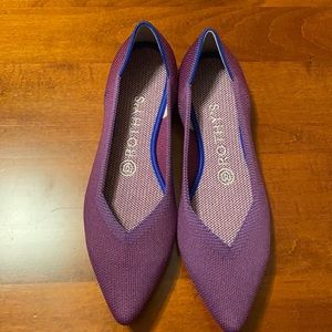 Rothy’s The Point Violet Purple Blue Flat Shoe 7.5